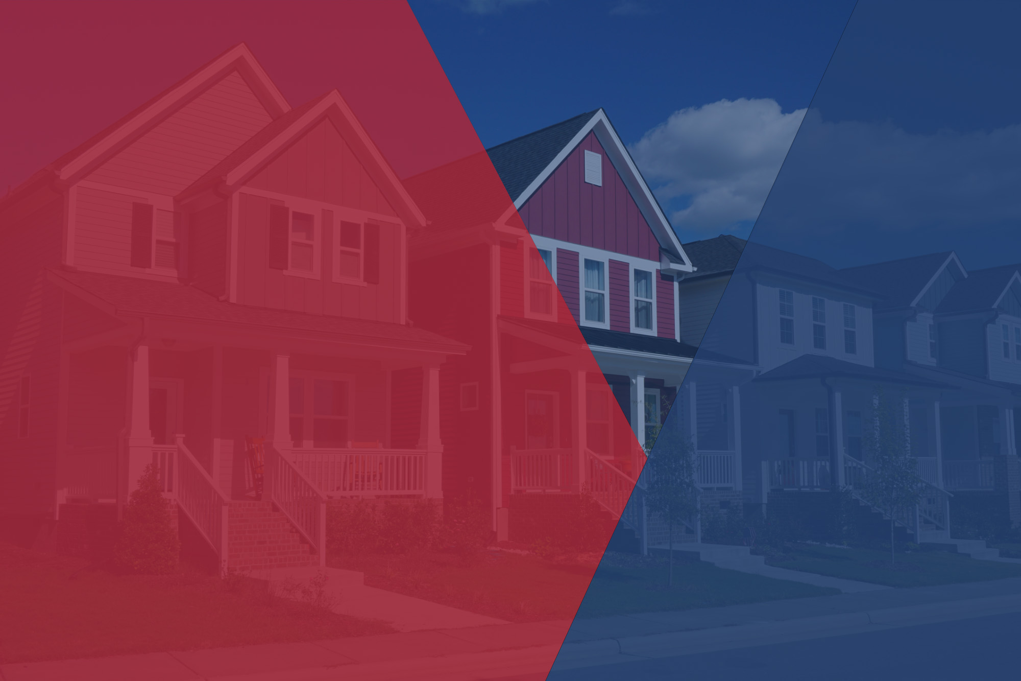 Red and Gray Row Houses in Suburbia